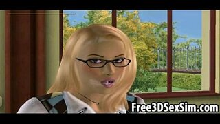 Caliente 3D colegiala lamiendo un ébano babes apretado coño